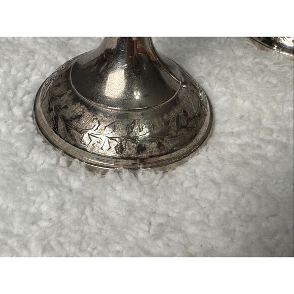 WORLD GIFT ZY INDIA Silver Plated Brass With Etched Design Set Of 2 Goblets - Picture 8 of 14